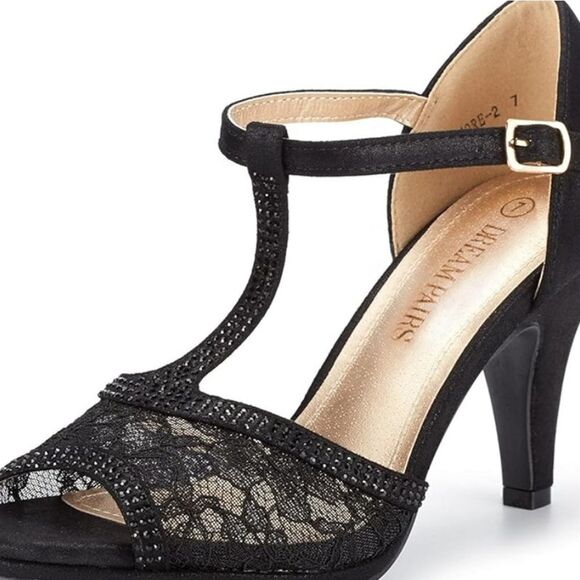 DREAM PAIRS WOMEN'S FASHION STILETTOS OPEN TOE PUMP HEEL SANDALS - Picture 4 of 16